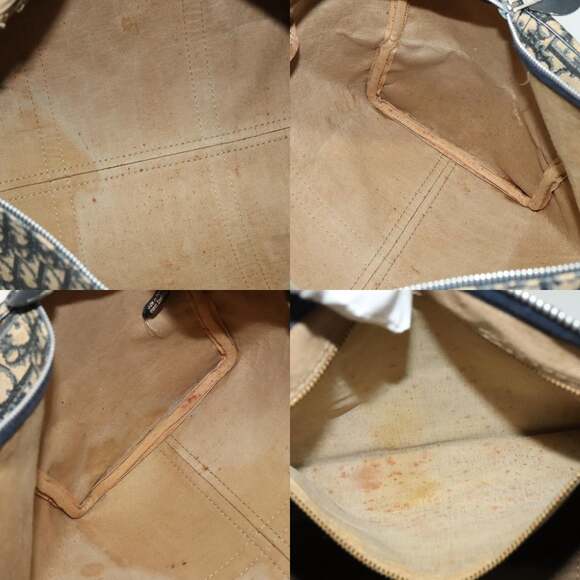 DIOR Trotter Canvas Hand Bag Navy Silver - Picture 11 of 12